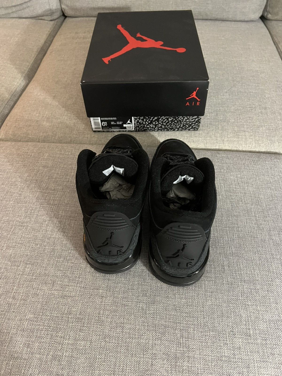 Jordan Brand Air Jordan Retro 3 GS Black cat Size US 8 / IT 38 - 6 Thumbnail