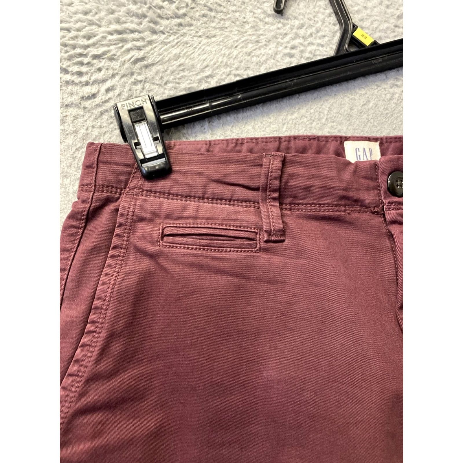 Gap Gap Chino Pants Mens 30x30 Maroon Cotton Casual Straight Size US 30 / EU 46 - 7 Thumbnail