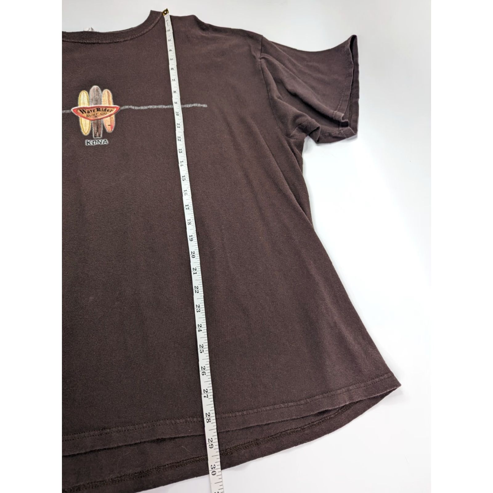 CO Wave Rider Surf Co Kona Hawaii Brown T-Shirt Adult Size 2XL Y2K Double Sided Tee Size US XXL / EU 58 / 5 - 7 Thumbnail