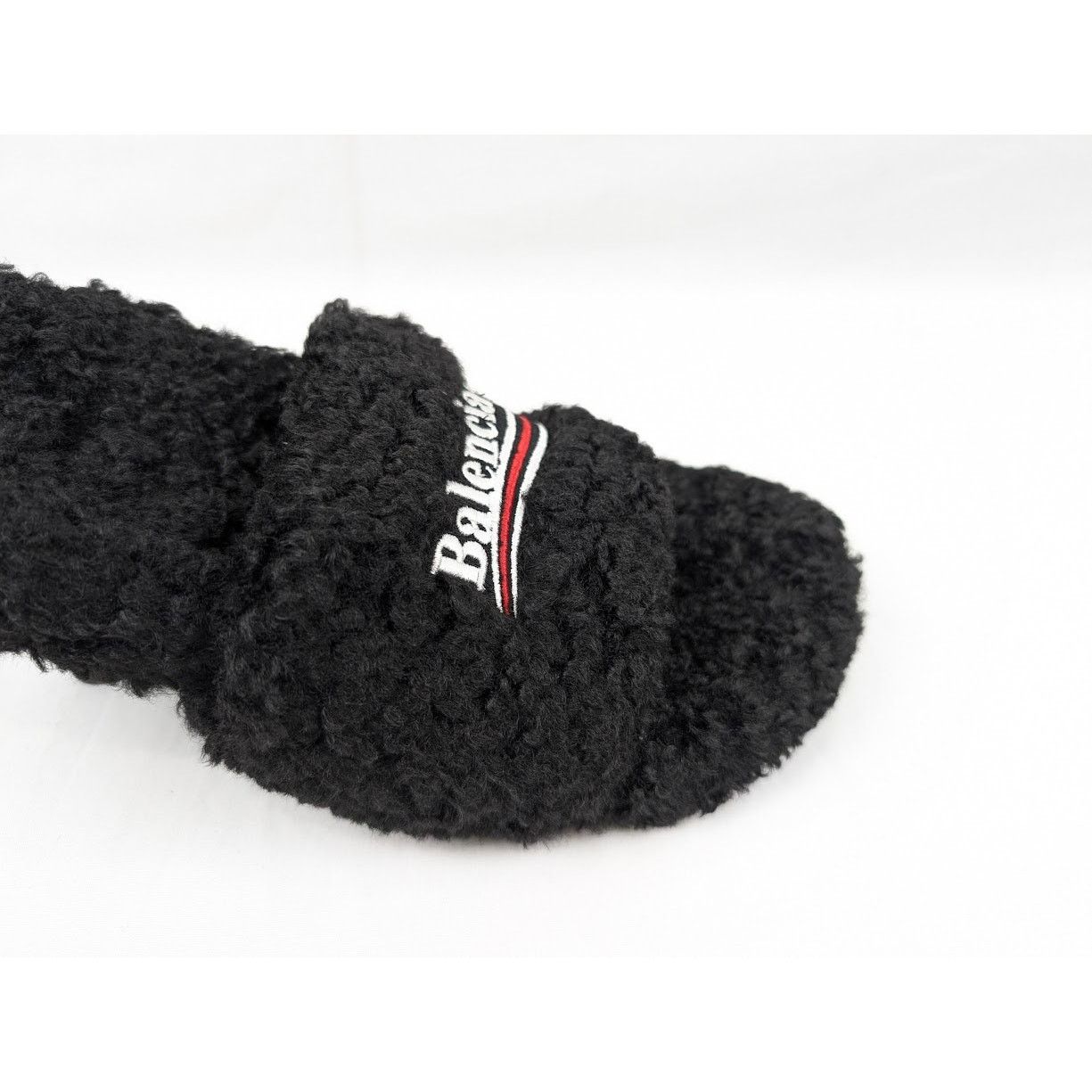 Balenciaga o1rshd1 Furry Sandals M80 in Black/White/Red Size US 10 / IT 40 - 3 Thumbnail