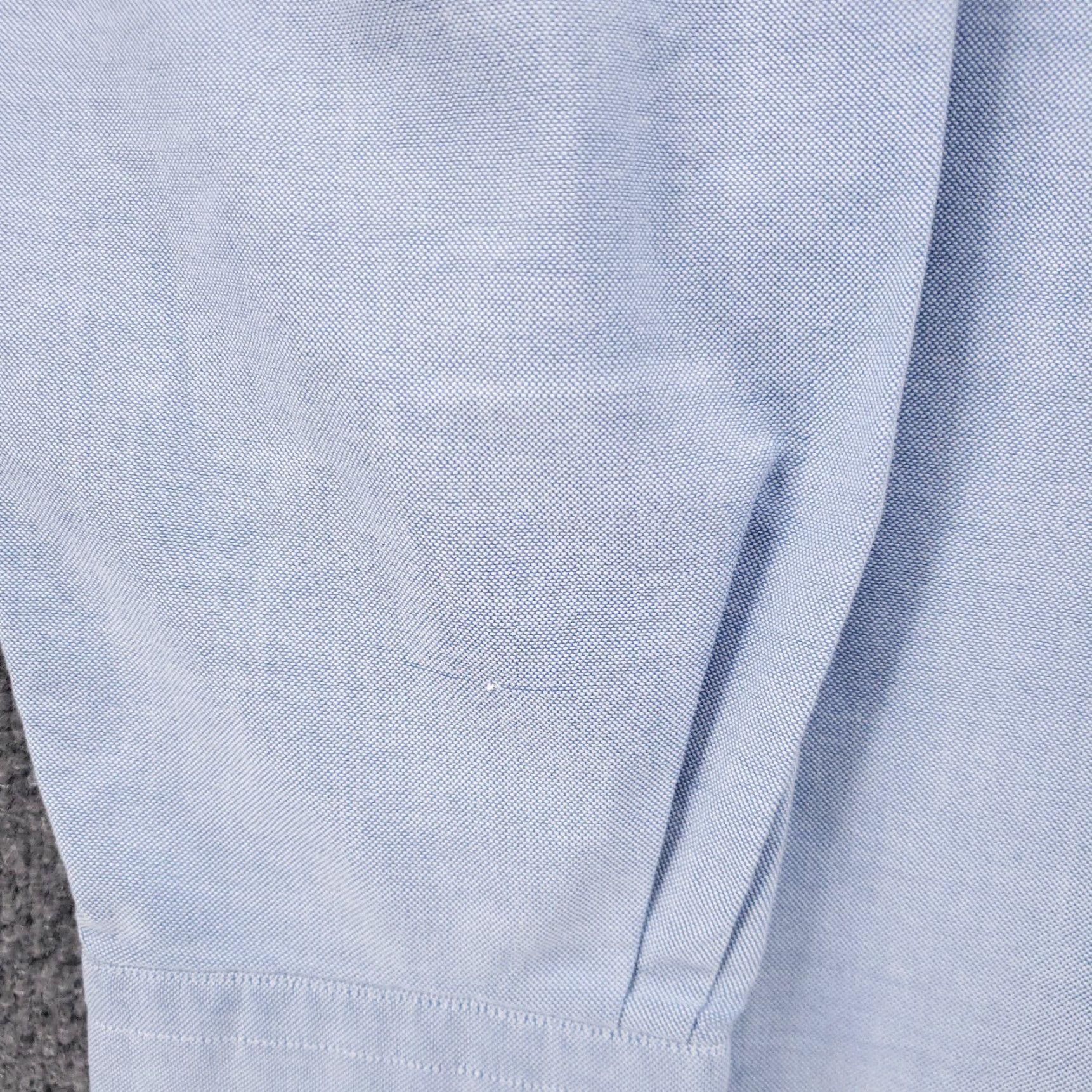 Lands' End Lands' End Dress Shirt Mens 15 Button-Down Blue Pocket Long Sleeves Cotton Blend Shirt Mens Blue Slim? Size 40R - 6 Thumbnail