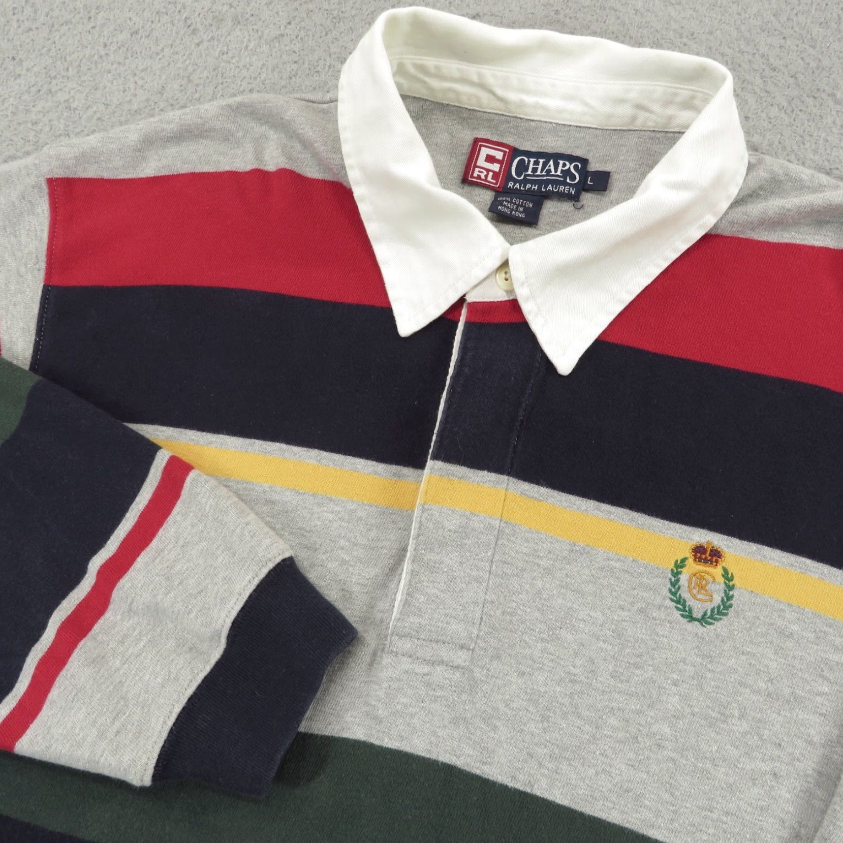 Chaps VINTAGE Chaps Ralph Lauren Polo Shirt Men Large Heavyweight Rugby Crest 90s Logo Size US L / EU 52-54 / 3 - 2 Thumbnail