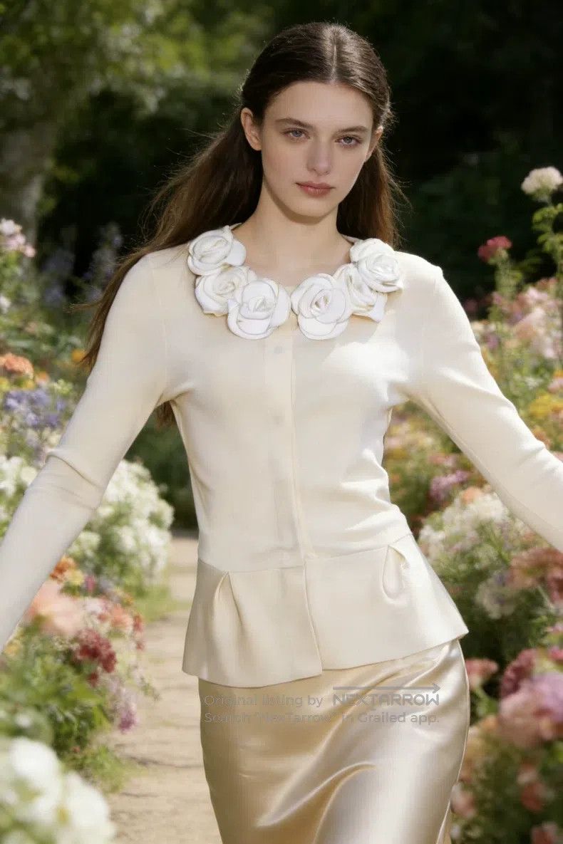 Valentino Valentino Cream umbrella pendulum crew neck detachable thr Size S / US 4 / IT 40 - 3 Thumbnail