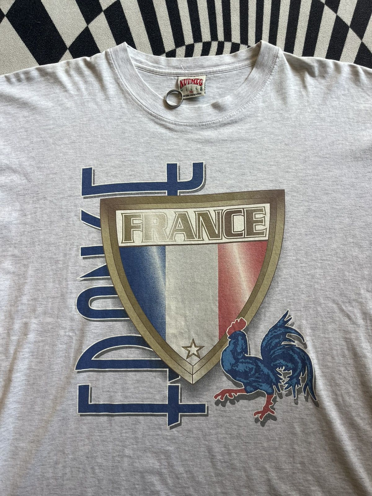 Nutmeg Vintage FRANCE Football Team Logo 90’s Nutmeg Mills Tshirt Size US XL / EU 56 / 4 - 5 Thumbnail