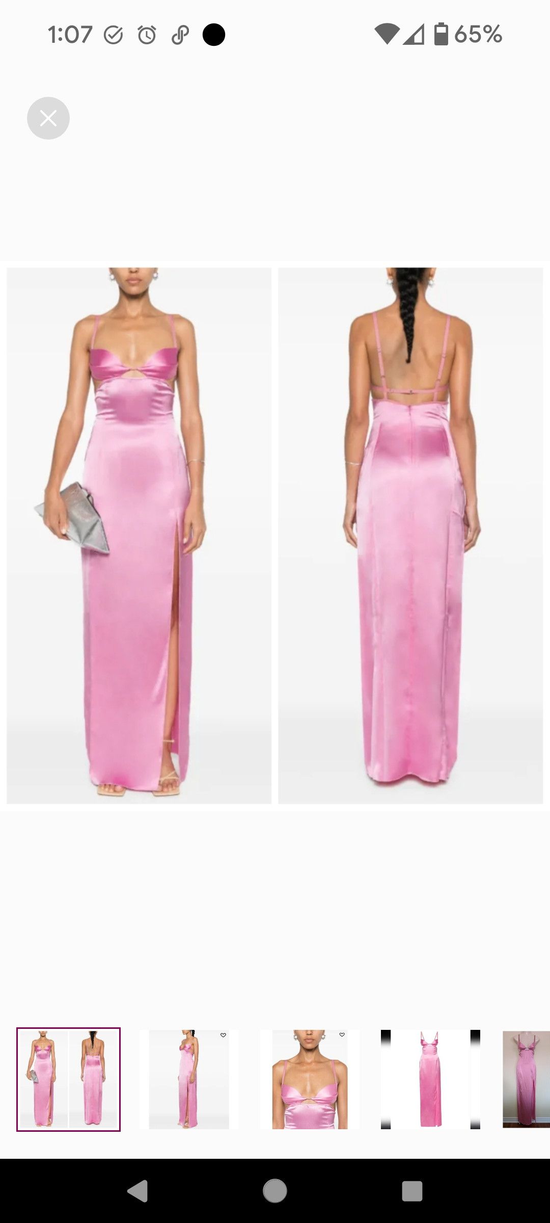 Nensi Dojaka Nensi Dojaka Double Petal Satin Maxi Dress Pink Small Size S / US 4 / IT 40 - 1 Thumbnail