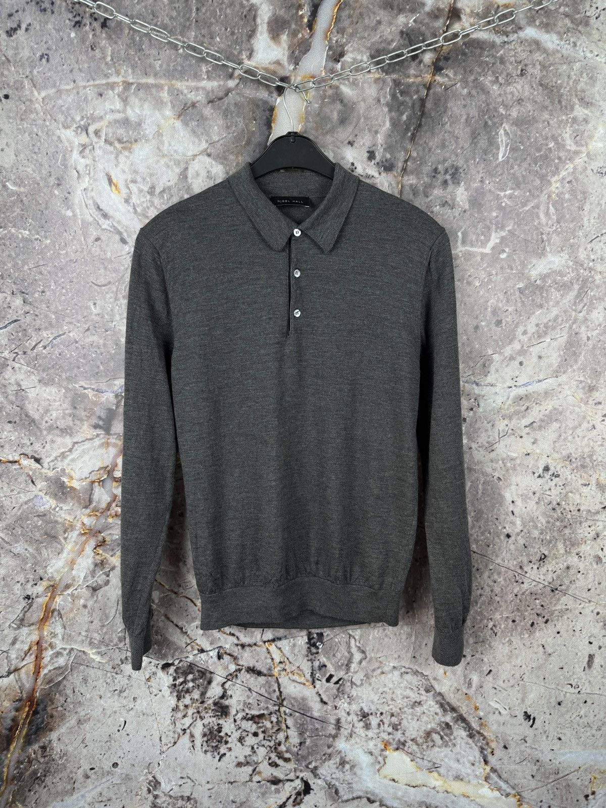 Reiss Nigel Hall Men’s Long Sleeve Polo Sweater Dark Gray Size M Size US M / EU 48-50 / 2 - 1 Thumbnail