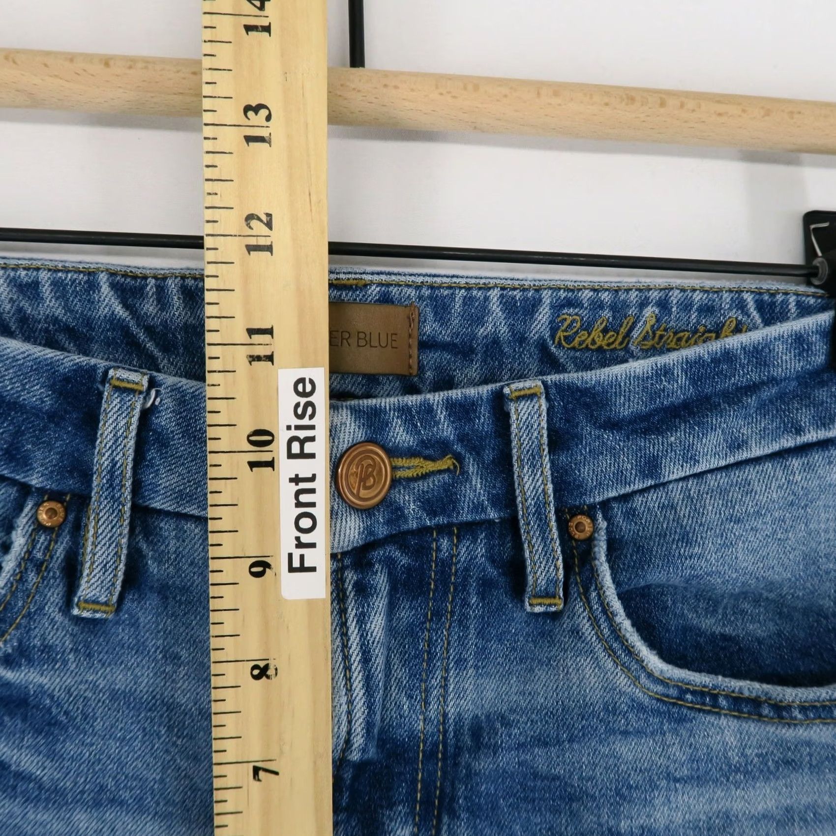 Vintage Porter Blue Jeans Womens 26 Rebel Straight High Rise Stretch Raw Hem Denim Size 26" / US 2 / IT 38 - 7 Thumbnail