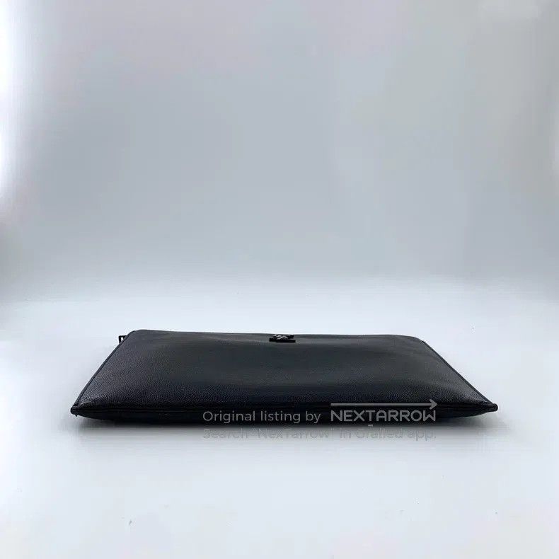Saint Laurent Paris Saint Laurent Paris Black Leather Logo Zipper Closure Hand Size ONE SIZE - 5 Thumbnail