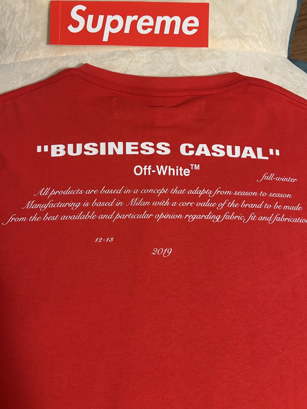 Off-White Off-White “Bernini Red” Tee Size US M / EU 48-50 / 2 - 6 Thumbnail