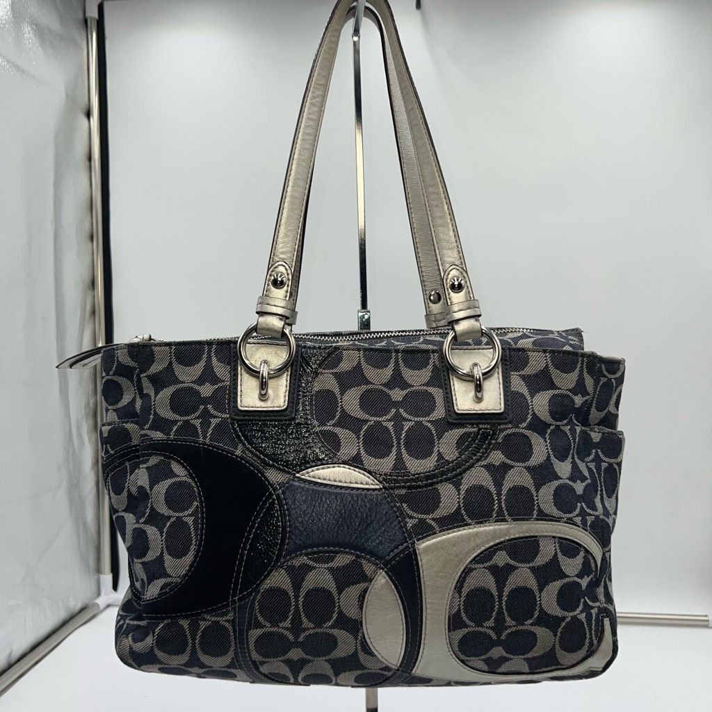 Coach Denim and Leather Signature Tote (no hang tag)