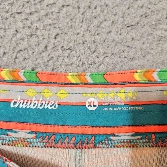 Chubbies Chubbies Swim Trunks Shorts Mens XL Orange Geometric Aztec Pattern Size US 36 / EU 52 - 3 Thumbnail