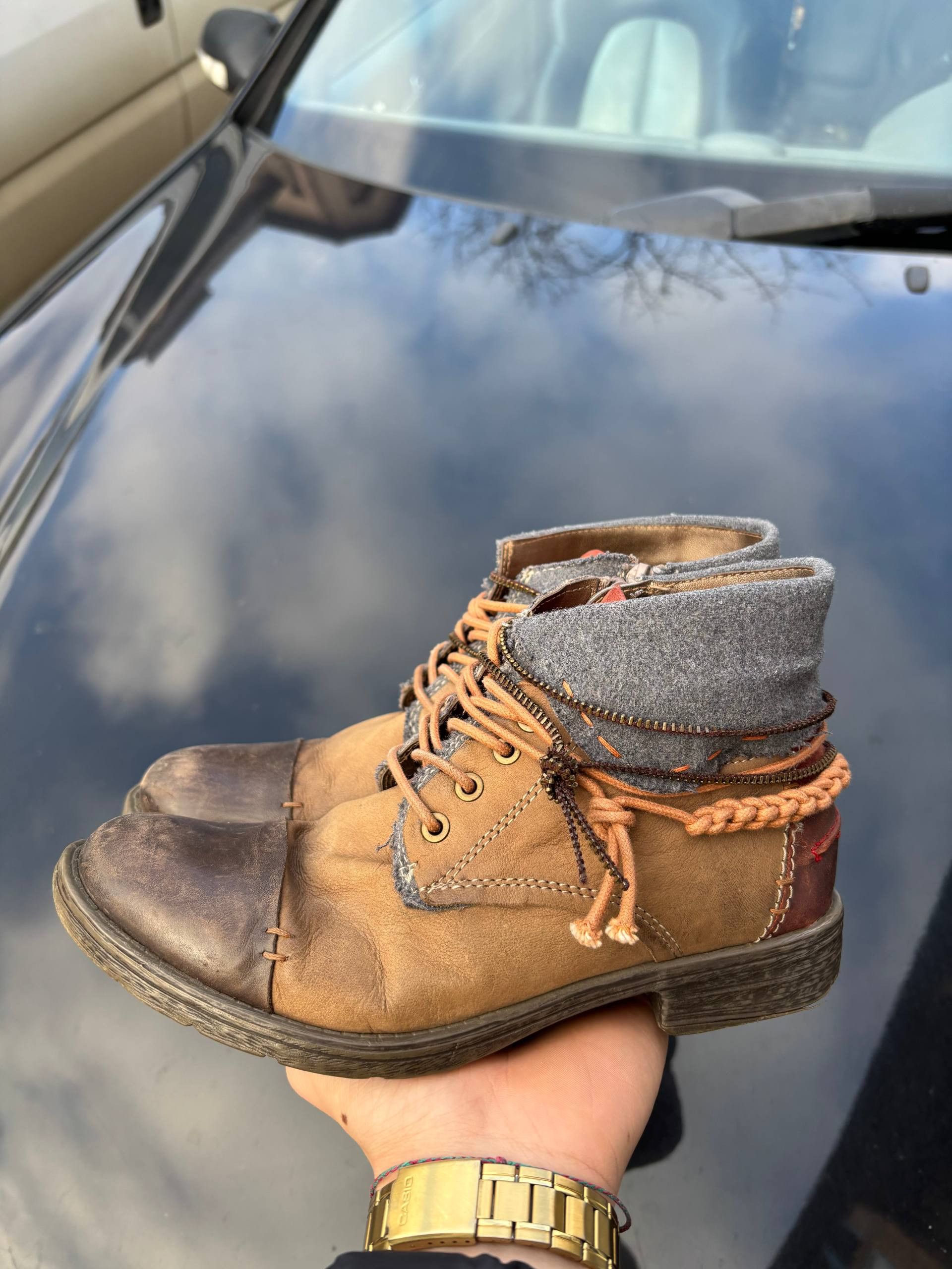 Japanese Brand VTG AS 98 IfSixWasNine Vibe Buggati Zip Leather Boots Size US 7 / IT 37 - 4 Thumbnail