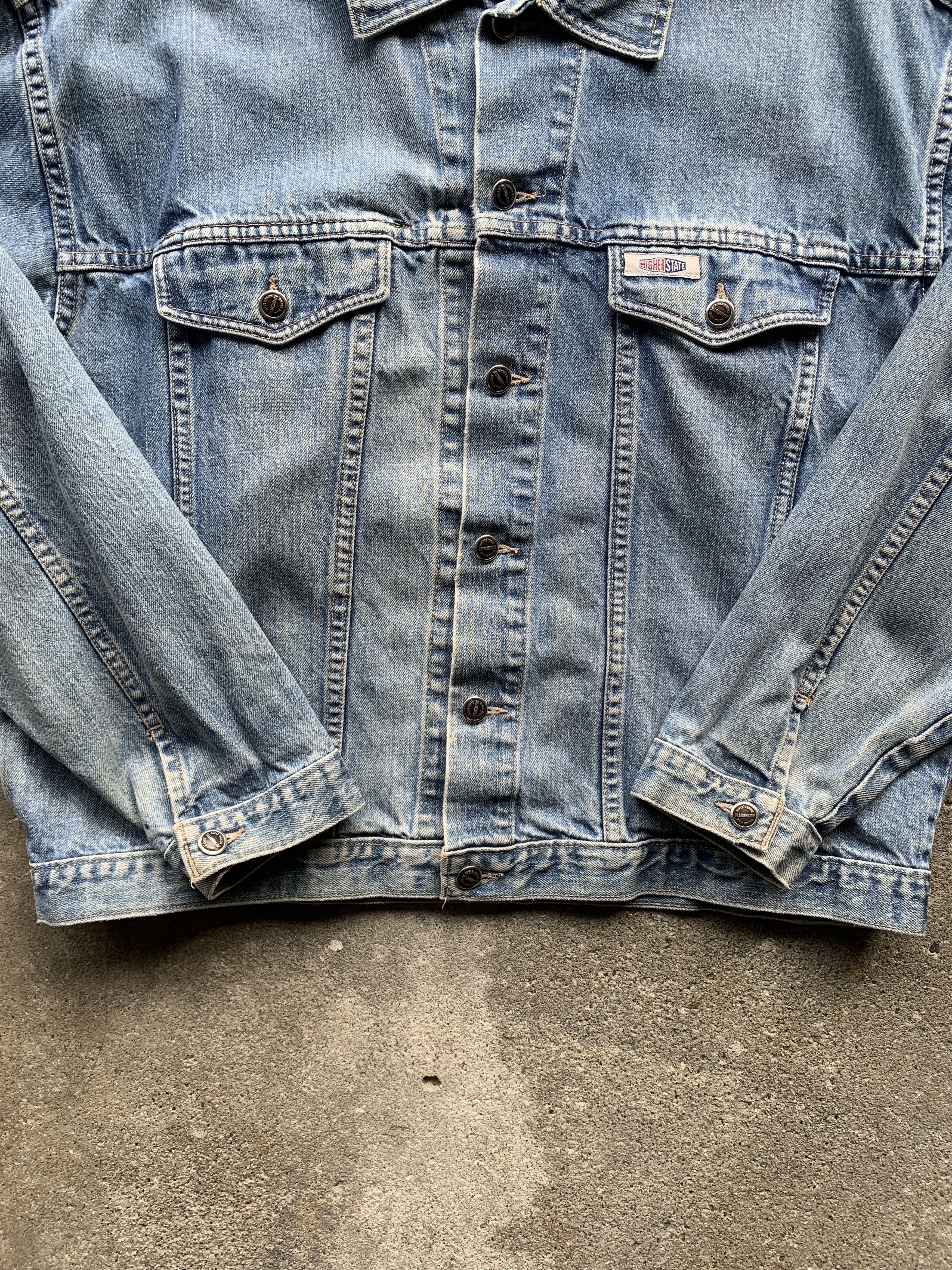 Vintage Vintage 90's Higher State Denim Jacket Size US L / EU 52-54 / 3 - 3 Thumbnail