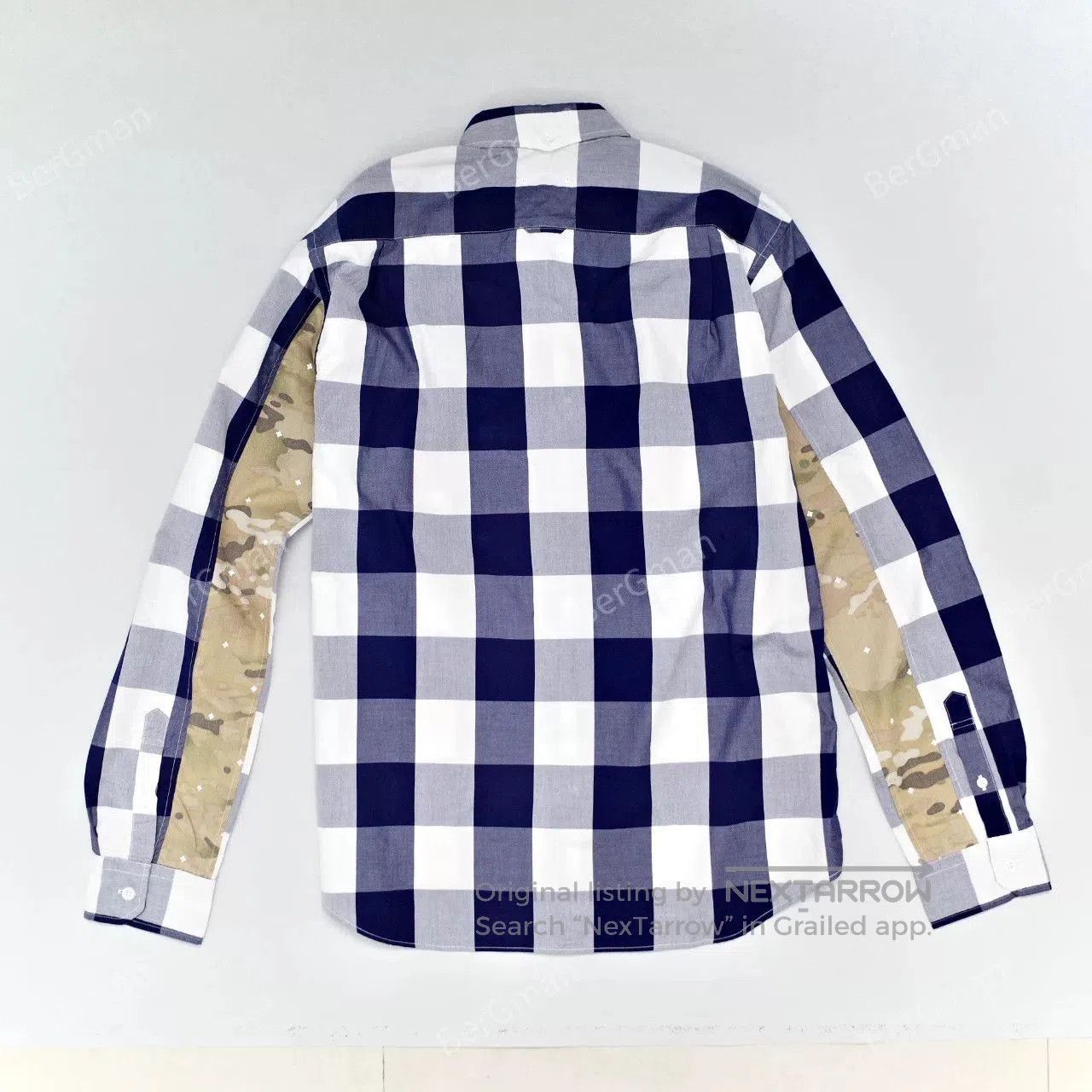 Sophnet. Sophnet Blue Check Camo Patchwork Shirt. Size US L / EU 52-54 / 3 - 4 Thumbnail