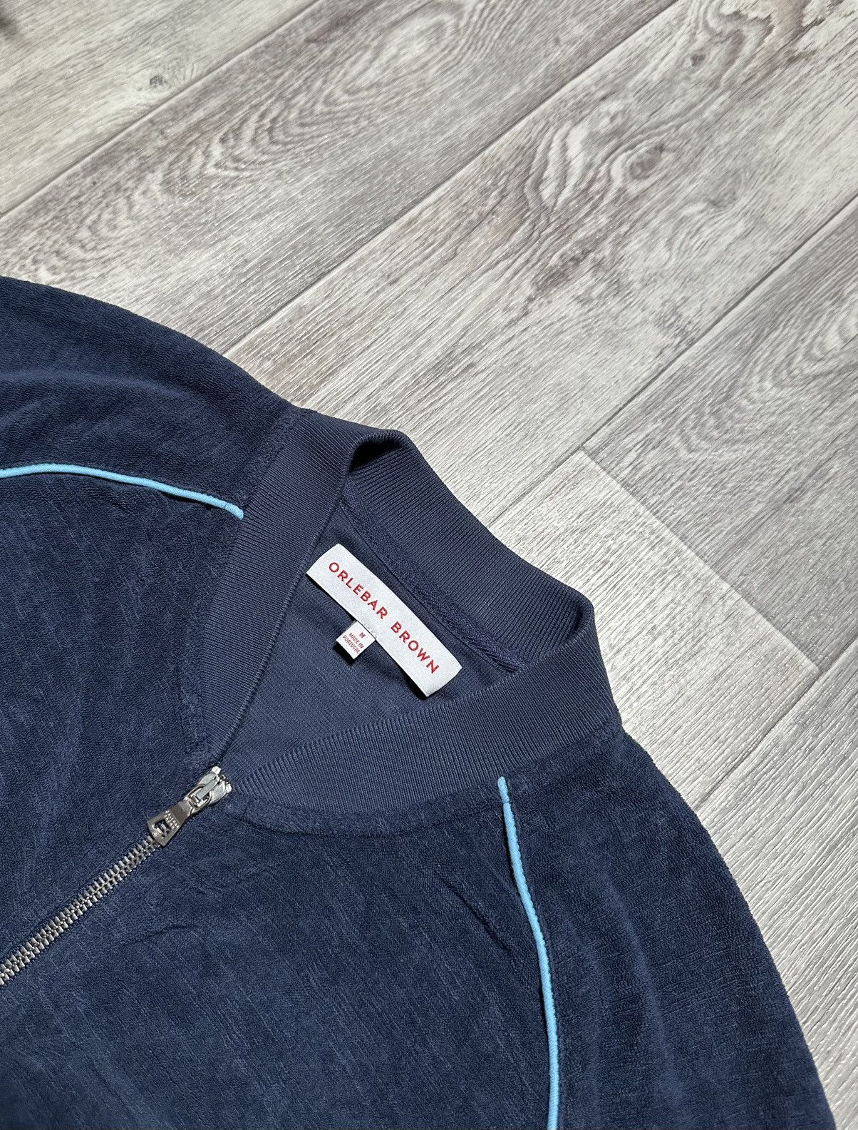 Orlebar Brown Orlebar Brown Thorpe Piped Towelling Bomber Full Zip Jacket Size US M / EU 48-50 / 2 - 2 Thumbnail