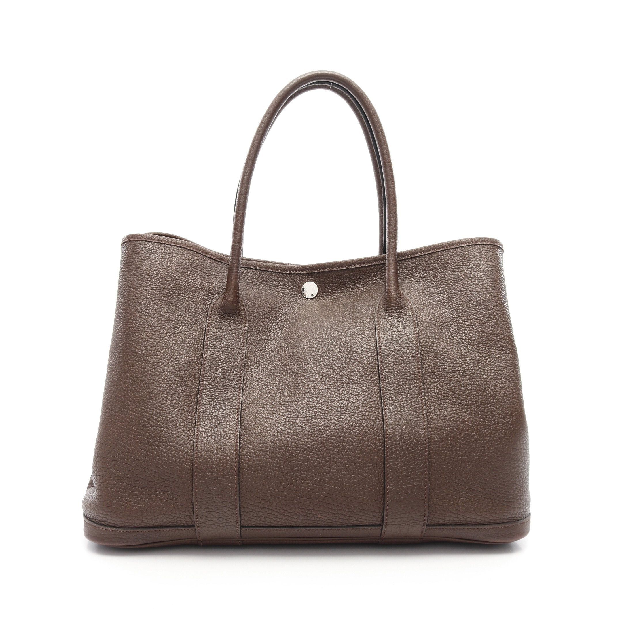 Hermes Hermes Garden Party Pm Cafe Handbag Tote Bag Negonda Leather Dark Brown Silver Hardware □L Stamp Size ONE SIZE - 1 Thumbnail