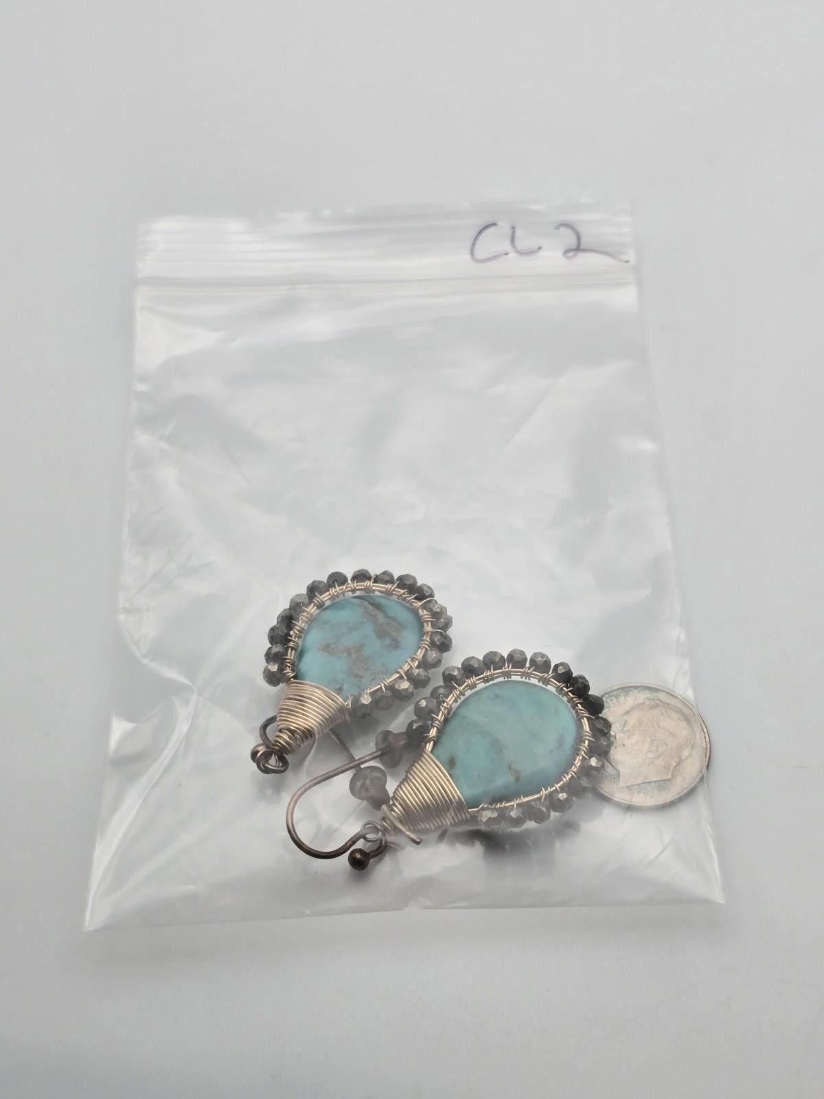 Studio D'Artisan Gold-Filled Turquoise Teardrop Artisan Wire Earrings Size ONE SIZE - 6 Thumbnail