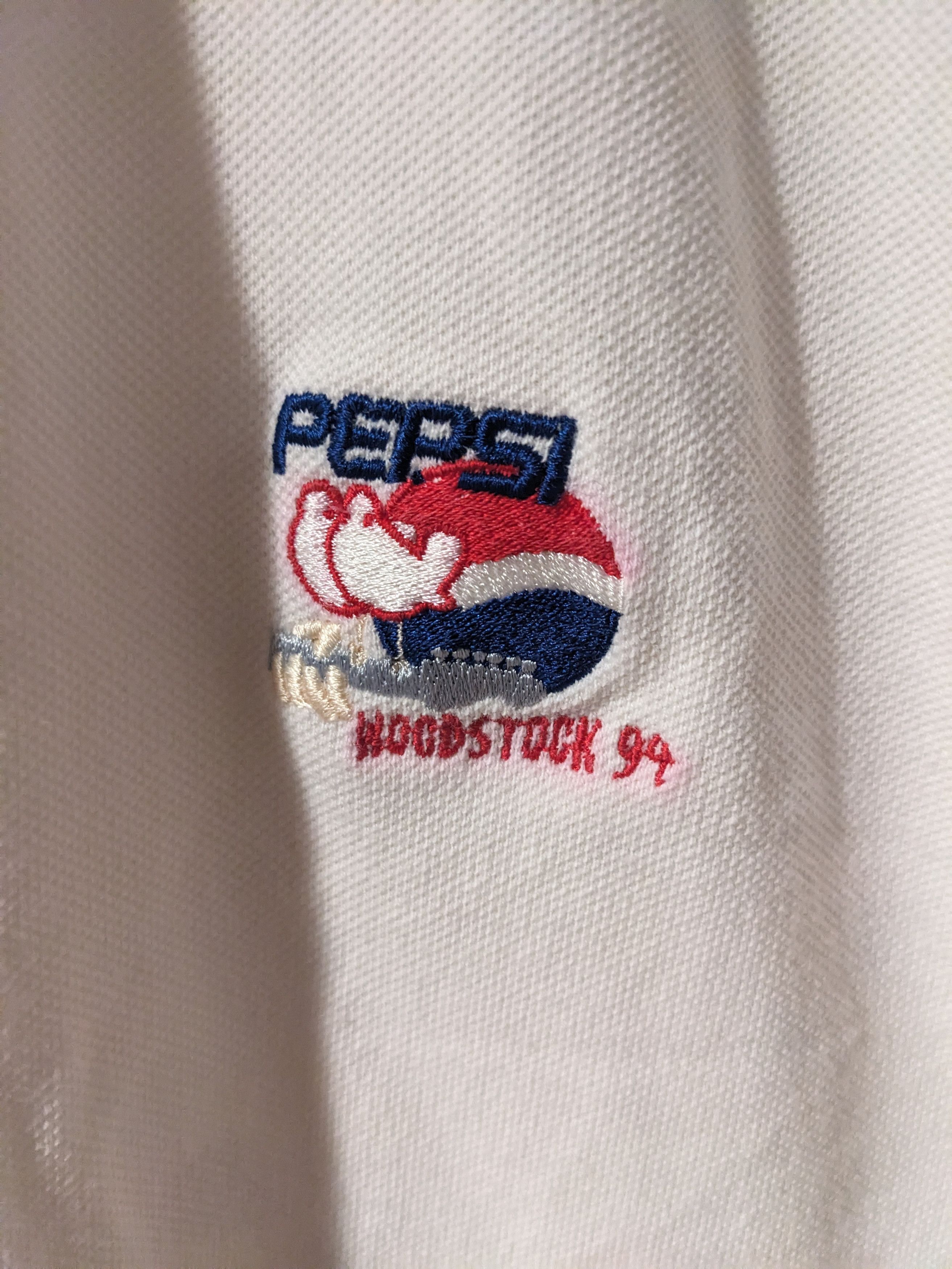 Band Tees × Pepsi × Vintage Vintage 1994 Pepsi Woodstock Employee X-Large Polo Shirt Size US XL / EU 56 / 4 - 2 Thumbnail