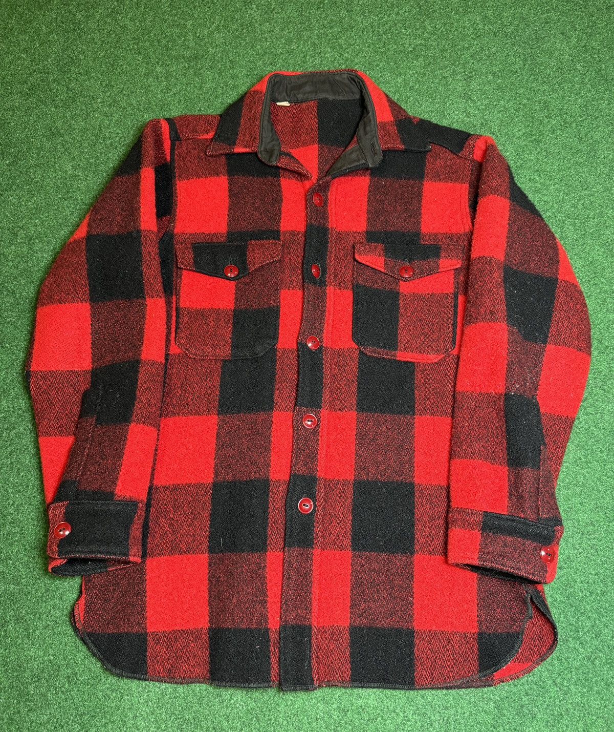 Vintage × Woolrich Woolen Mills Vintage 40s Woolrich True Vintage Red Plaid WWII Era Flannel Size US L / EU 52-54 / 3 - 1 Thumbnail