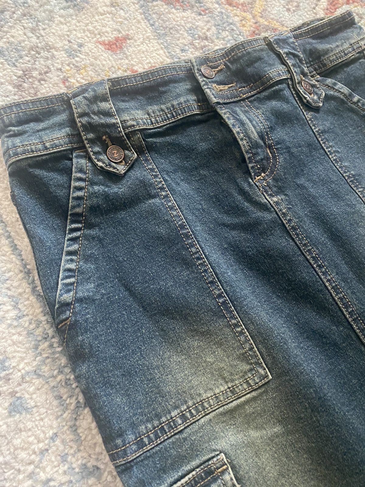 Vintage Vintage Grunge Denim Skirt Size 27" / US 4 / IT 40 - 2 Thumbnail
