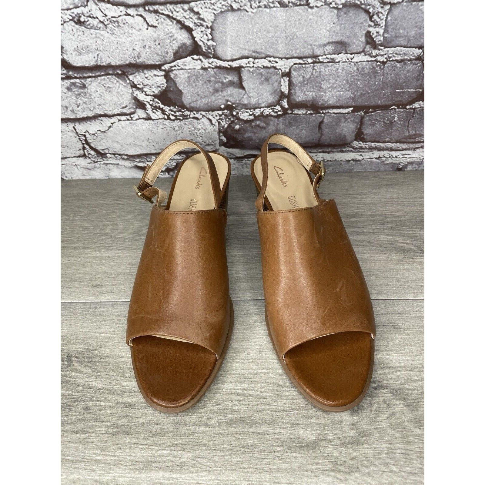 Clarks Clarks Brown Leather Casual Ankle Strap Open Toe Sandals Wom Size US 8.5 / IT 38.5 - 19 Thumbnail