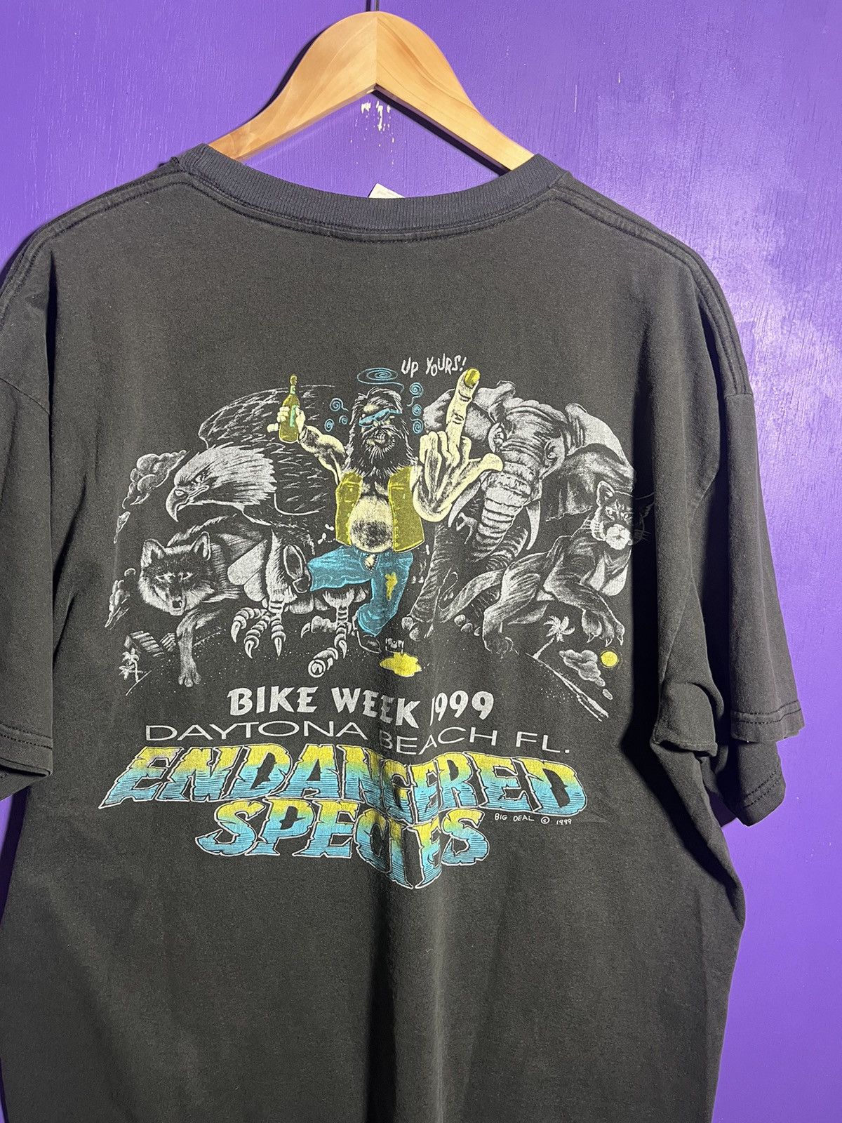 Vintage Vintage 1999 Daytona bike week endangered t-shirt Size US XL / EU 56 / 4 - 3 Thumbnail