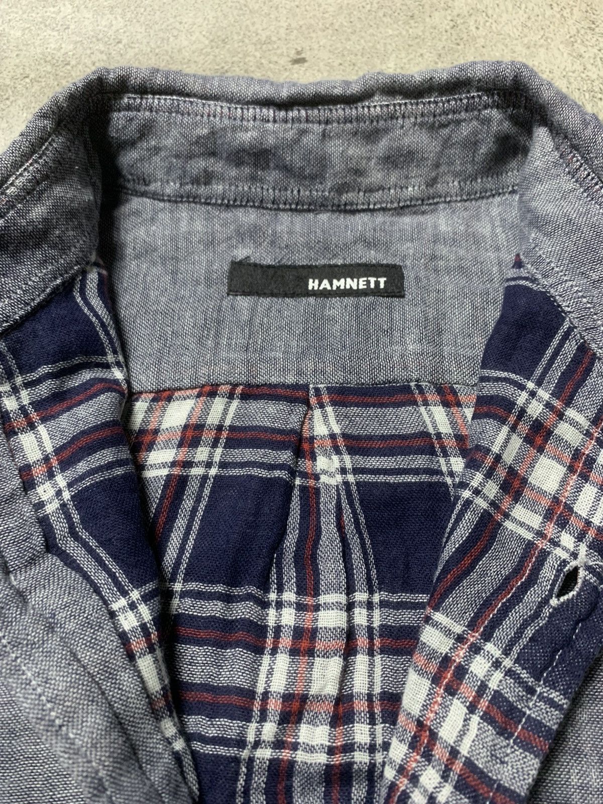 Katharine Hamnett London Katharine Hamnett - Reversible-Style Chambray × Plaid Shirt Size US M / EU 48-50 / 2 - 5 Thumbnail