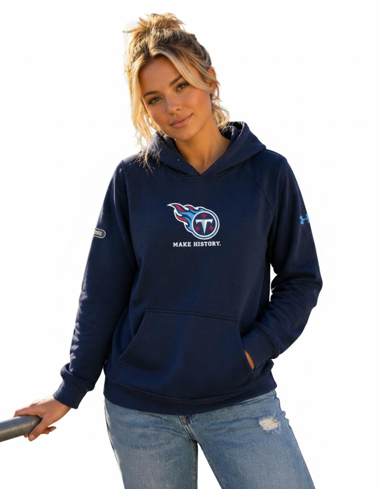 Under Armour Under Armour Tennessee Titans Navy NFL Hoodie YXL Loose Fit Size US XL / EU 56 / 4 - 1 Thumbnail