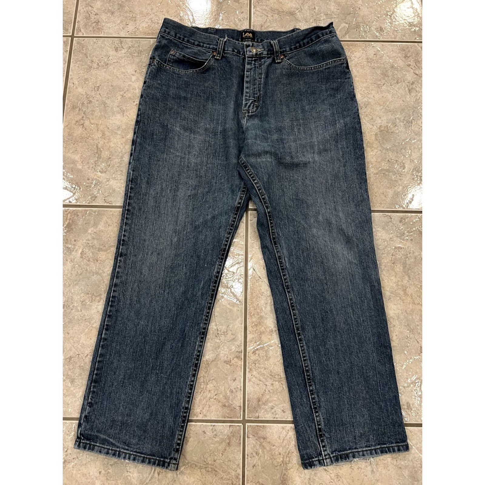 Lee Mens Lee Jeans 36X29 Straight Leg Relaxed Fit Cotton Denim Pants Blue GOOD Size US 36 / EU 52 - 7 Thumbnail