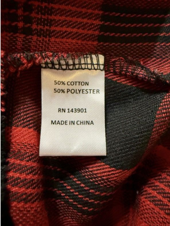 Other Coco + Carmen Red Black Buffalo Plaid Flannel Shirt Dress Size XXL / US 16-18 / IT 52-54 - 4 Thumbnail