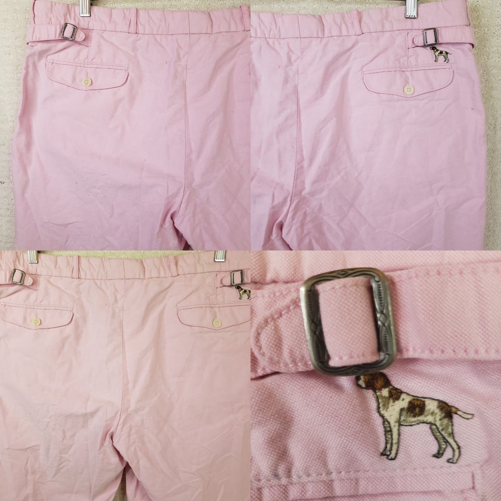 Polo Ralph Lauren Polo Ralph Lauren Mens Chino Shorts Pink 40 11 Inseam 11 5-Pocket Birddog Logo Linen Look Lightweight Belted Classic Rise Mid-Blue? Actually Pink Size US L / EU 52-54 / 3 - 8 Thumbnail