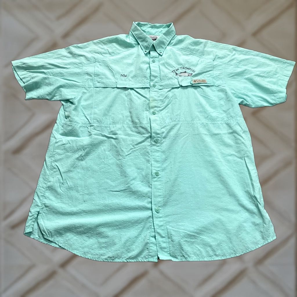 Vintage VINTAGE Columbia PFG Team Thompson Shirt Mens Large Green Button-Down Short Sleeve Fishing Outdoor Classic Size US L / EU 52-54 / 3 - 1 Thumbnail