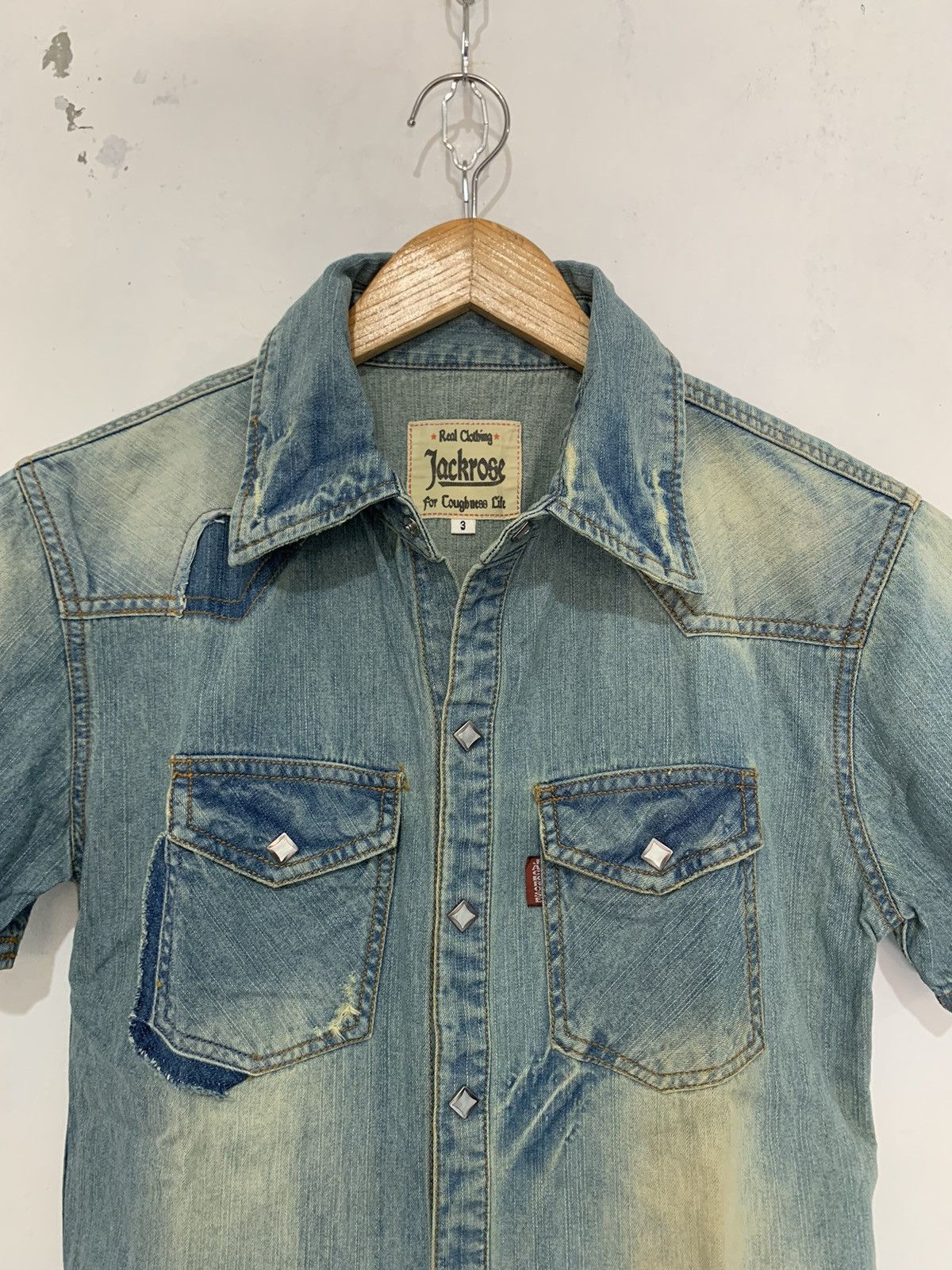 If Six Was Nine × JACKROSE × Le Grande Bleu (L.G.B.) Jack rose distressed wash western shirt Size US M / EU 48-50 / 2 - 4 Thumbnail