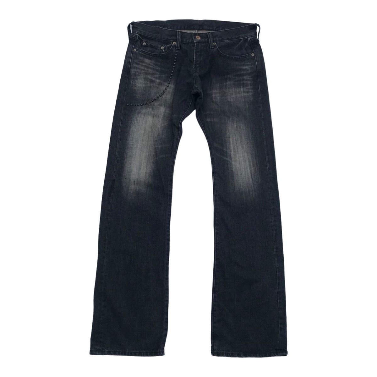 Japanese Brand Roi Franc Japan Bleach Studded Denim Pants Size US 32 / EU 48 - 2 Thumbnail