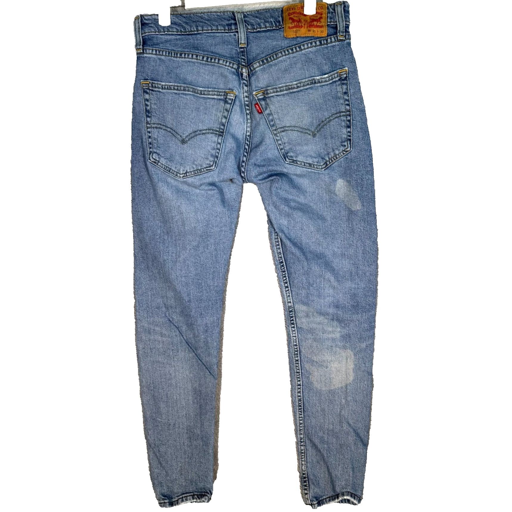 Levi's Levi's 512 Jeans Mens Slim Tapered Distressed Stretch Denim 30x30 Blue Denim Jeans Mens Distressed Stretch Denim 512 Slim Tapered Size US 30 / EU 46 - 2 Thumbnail