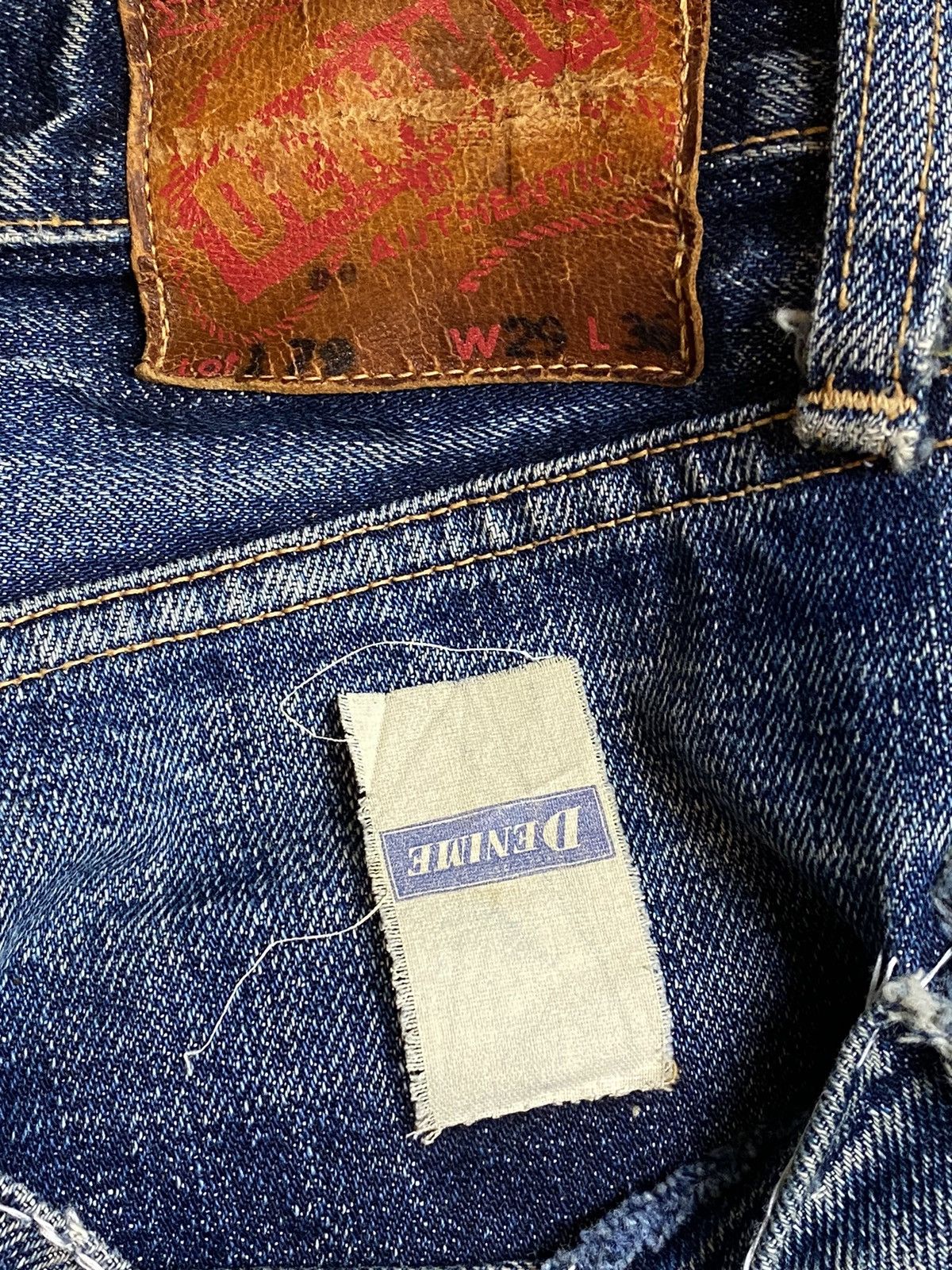 Denime × Vintage 90s Denime Orizzonti WWII 501 Style Hidden Rivette Jeans Size US 28 / EU 44 - 12 Thumbnail