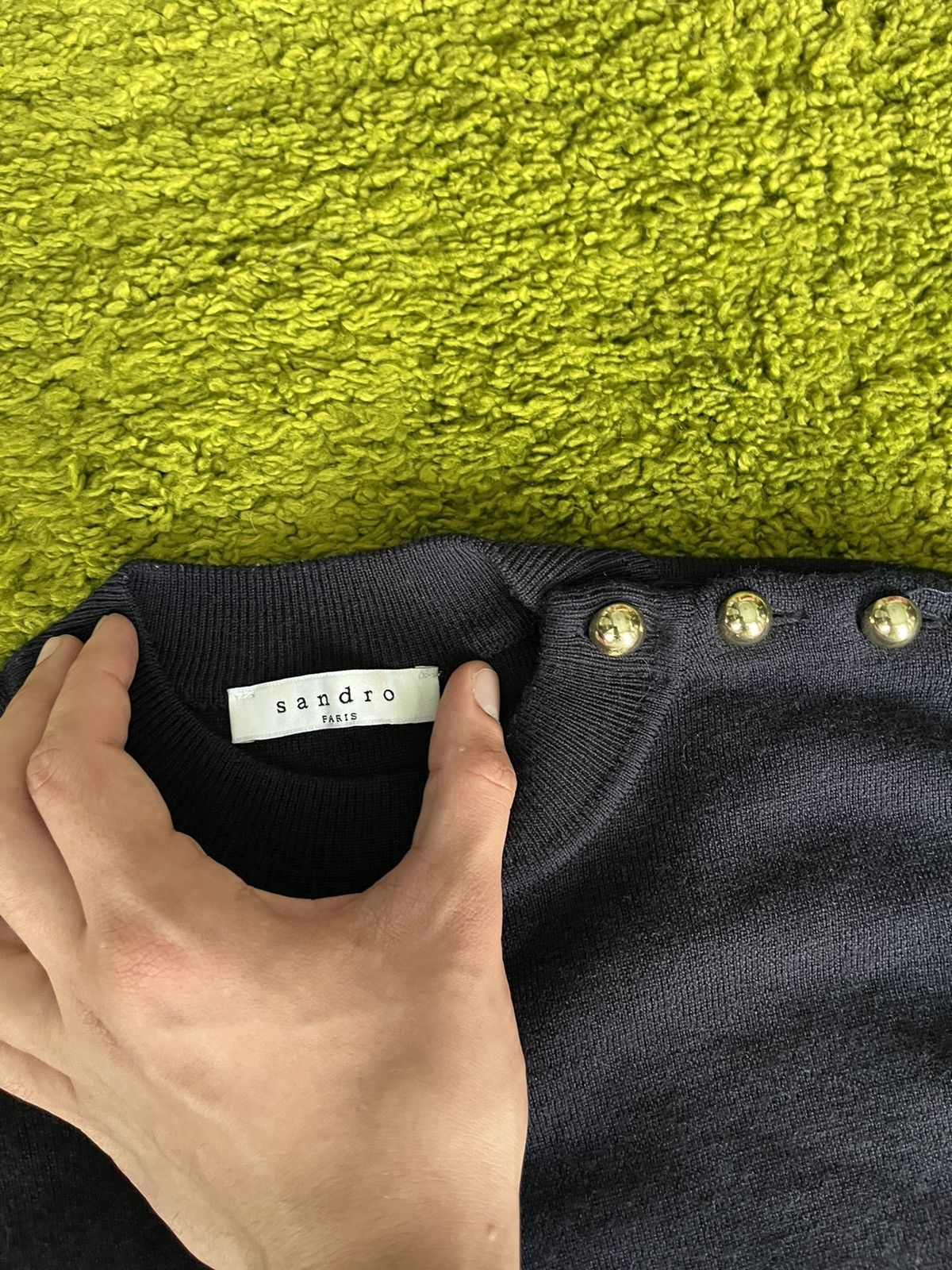 Designer × Sandro Sandro oldmoney style wool + silk sweater Size S / US 4 / IT 40 - 4 Thumbnail
