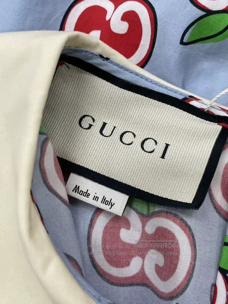 Gucci Gucci Limited edition doll collar blue apple dress Size S / US 4 / IT 40 - 4 Thumbnail