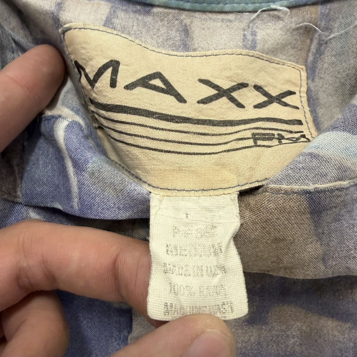 Mexx Vintage 90s MAXX Abstract Geometric Floral Print Rayon Size US M / EU 48-50 / 2 - 2 Thumbnail