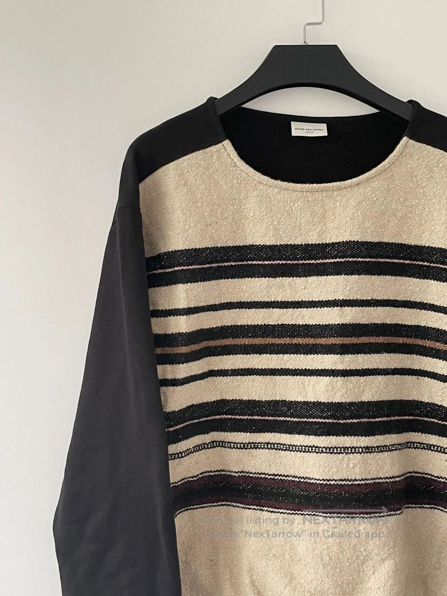 Dries Van Noten drapes with fine knit texture and stripes. Size S / US 4 / IT 40 - 3 Thumbnail
