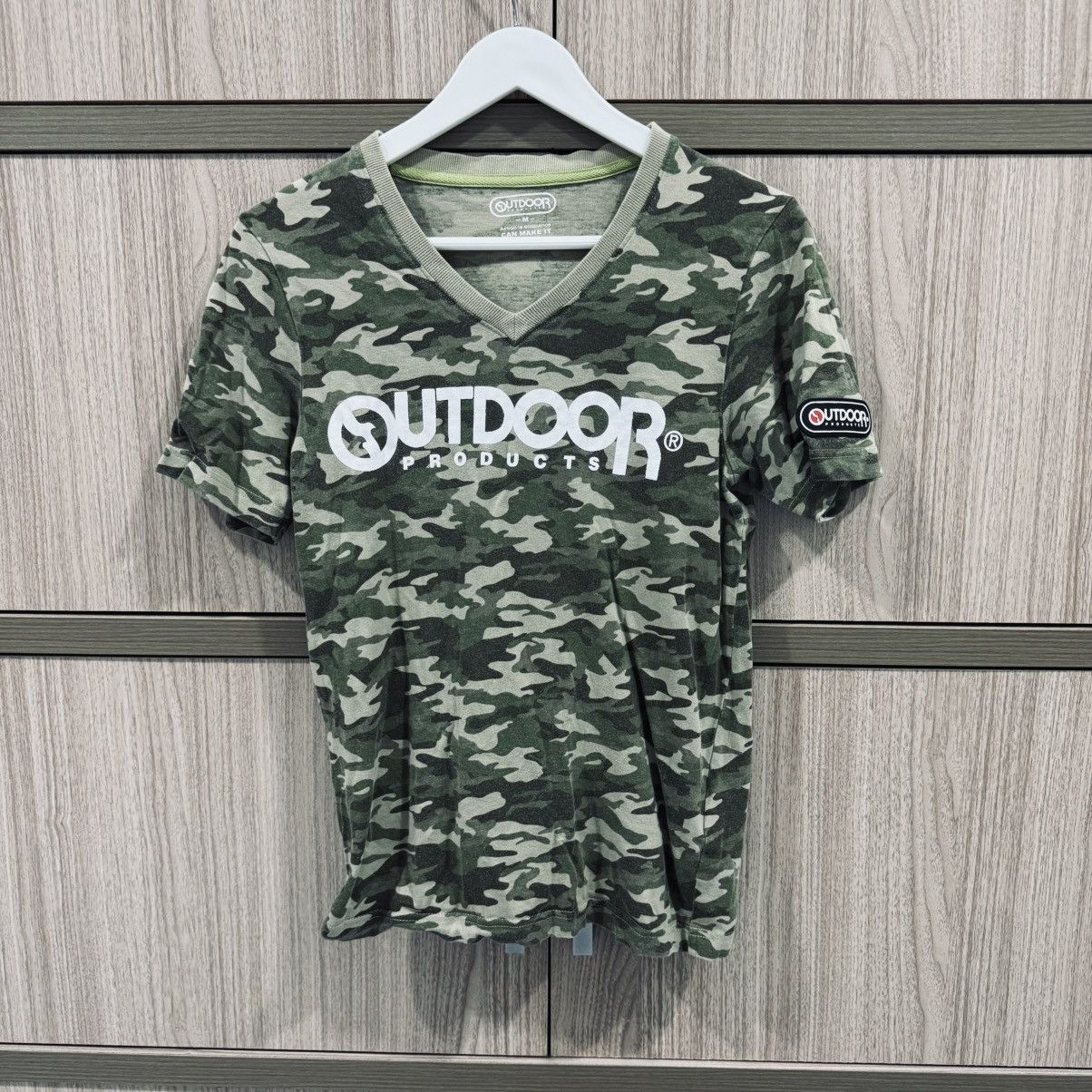 Japanese Brand Outdoor Product Camo V Neck Tee Size US S / EU 44-46 / 1 - 1 Thumbnail