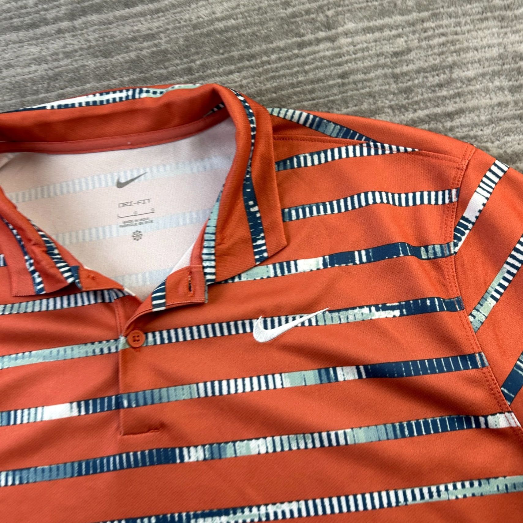 Nike Nike Polo Shirt Mens Large Orange Court Tennis Dri Fit Size US L / EU 52-54 / 3 - 4 Thumbnail