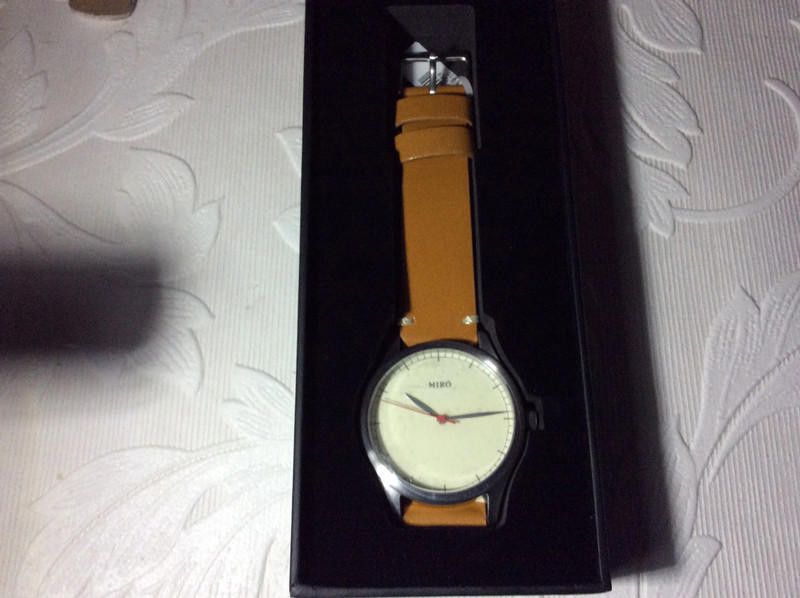 Designer Miro cream /Brown Men's leather strap Watch Size ONE SIZE - 10 Thumbnail