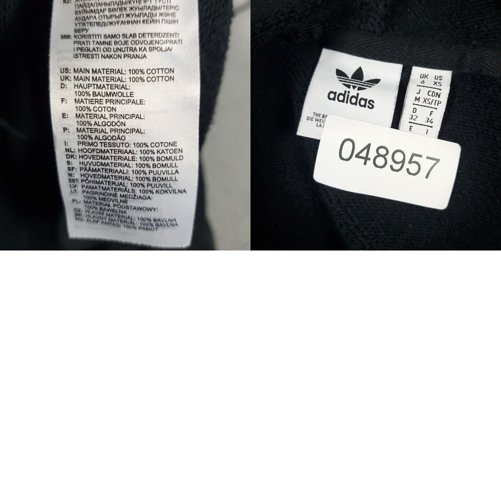 Adidas Adidas Pullover Hoodie Womens XS Black Cotton Blend Size XS / US 0-2 / IT 36-38 - 8 Thumbnail