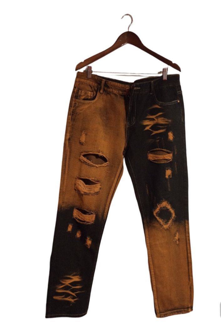 Vintage Men's Handsome Two Toned Street Style Ripped Jeans Size US 36 / EU 52 - 1 Thumbnail