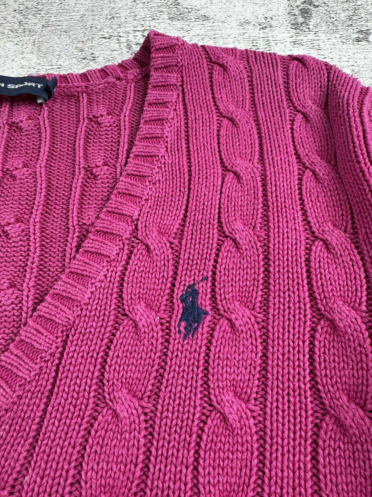 Ralph Lauren Sport Vintage Polo Ralph Lauren Sport Cable Knited Sweater Cardigan Size M / US 6-8 / IT 42-44 - 9 Thumbnail