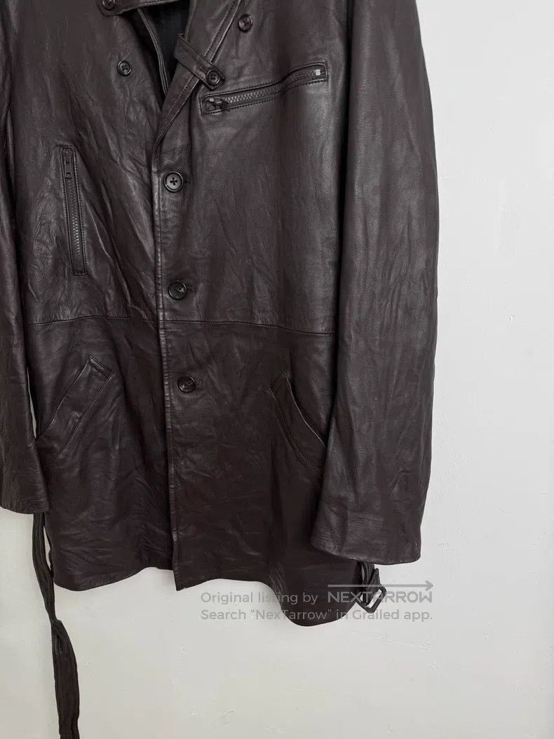 Yohji Yamamoto YOHJI YAMAMOTO Sheepskin brown belt leather coat Size US XL / EU 56 / 4 - 2 Thumbnail