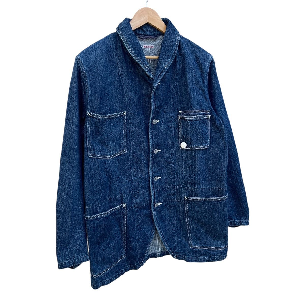 Kapital Kapital Indigo USN Shawl Collar Chore Denim Jacket Size US M / EU 48-50 / 2 - 4 Thumbnail