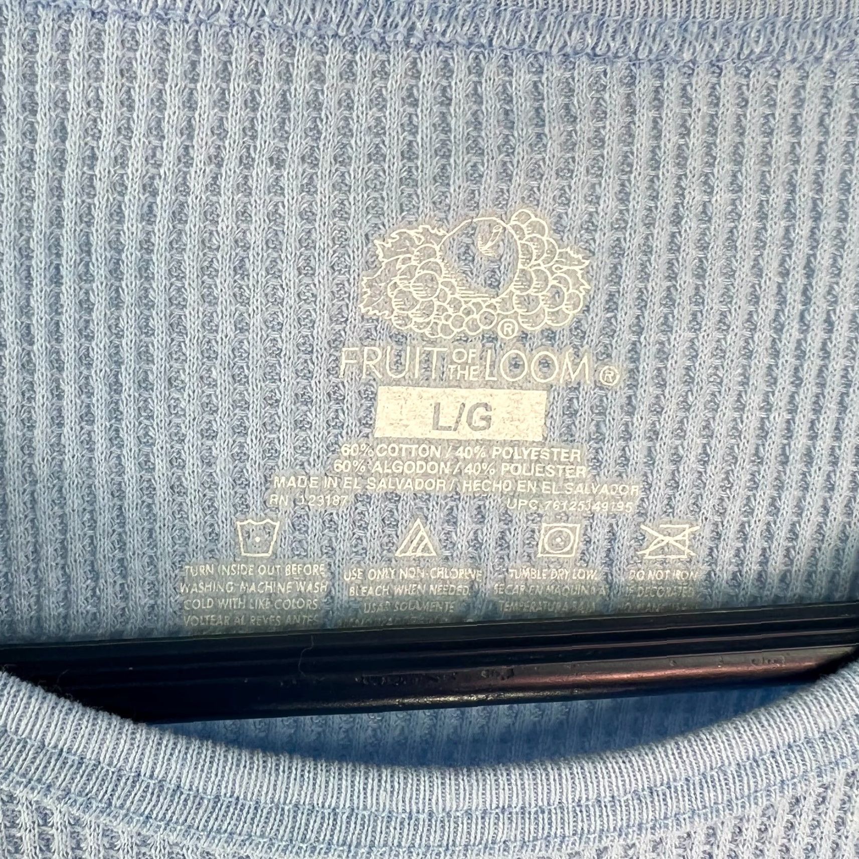 Fruit Of The Loom Fruit Of The Loom Mens T-Shirt Long Sleeve Thermal Pullover Blue Sz L Crew Neck Size US L / EU 52-54 / 3 - 3 Thumbnail