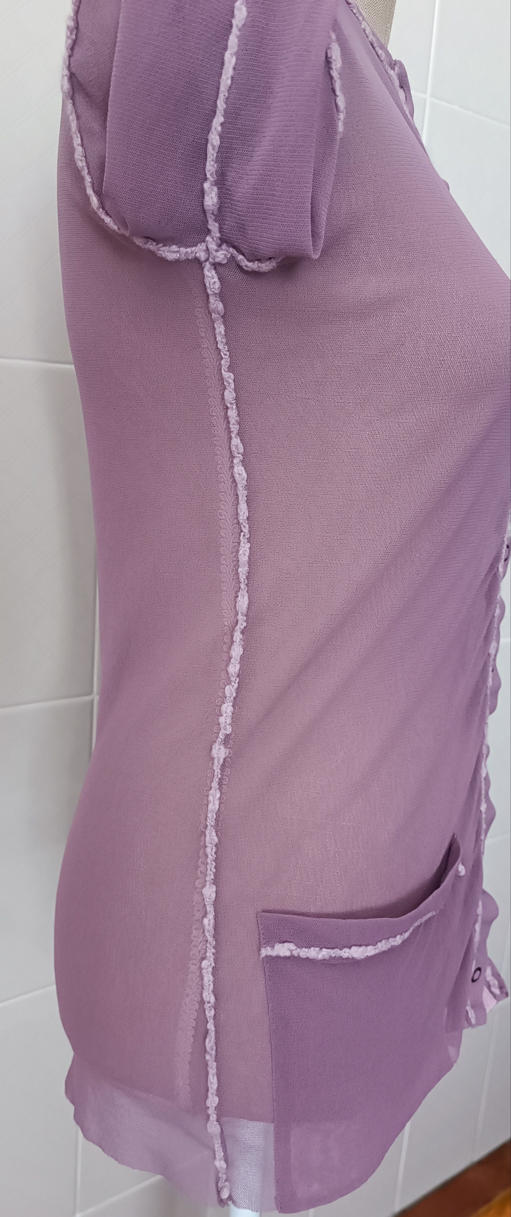 Jean Paul Gaultier 90's - Twinset - Lilac mesh tank top and jacket Size S / US 4 / IT 40 - 18 Thumbnail